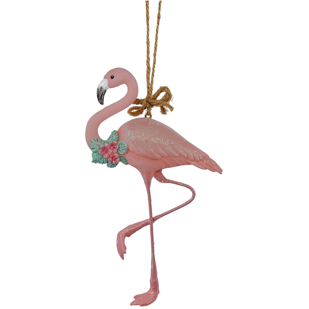 Flamingo With Flower Ornament