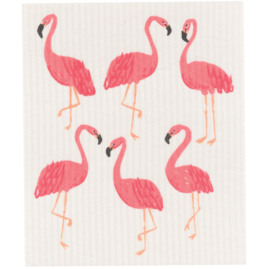 Flamingos Swedish Dishcloth