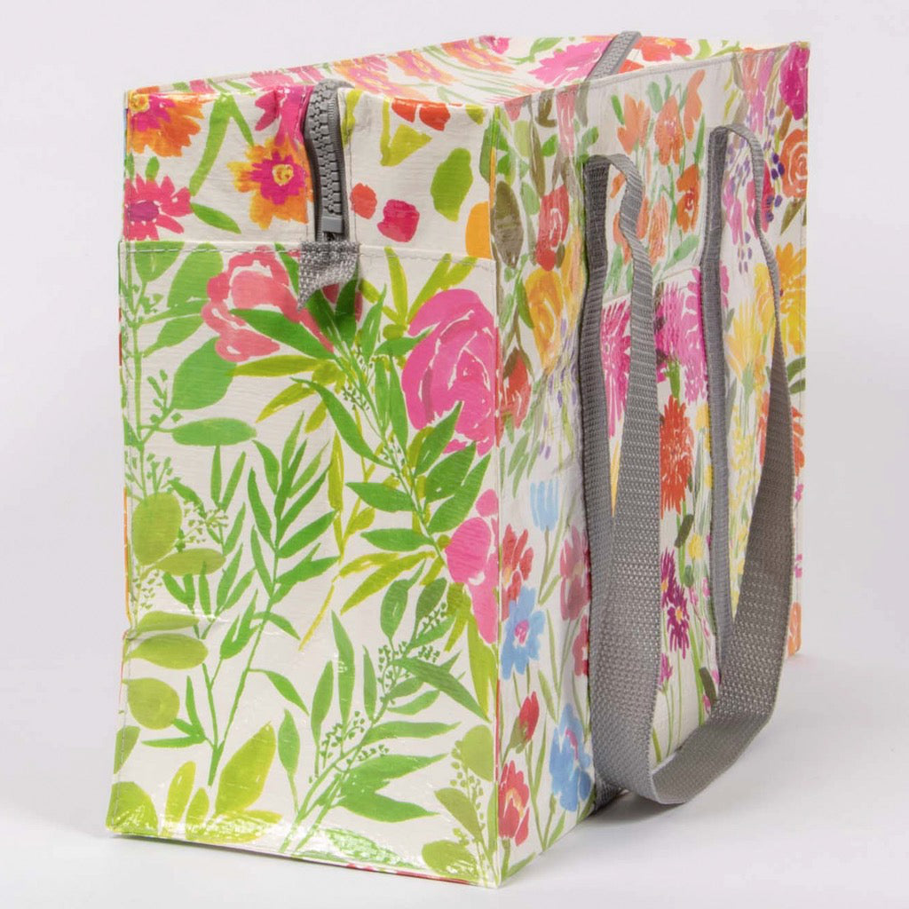 Side view of Flower Garden Shoulder Tote.