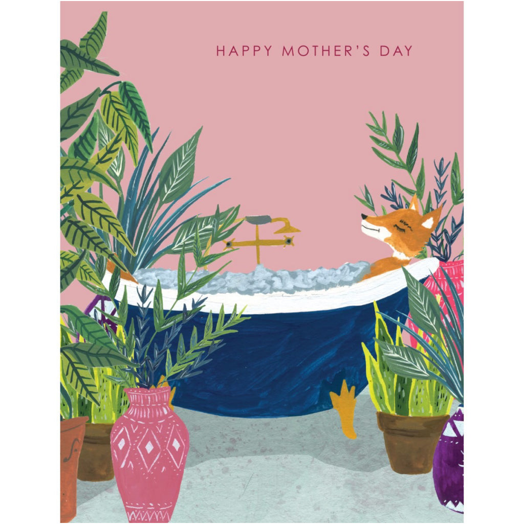 Fox In Bathtub Mother's Day Card