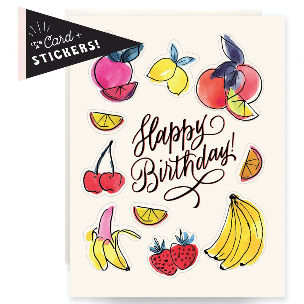 Fruity Sticker Sheet Birthday Card