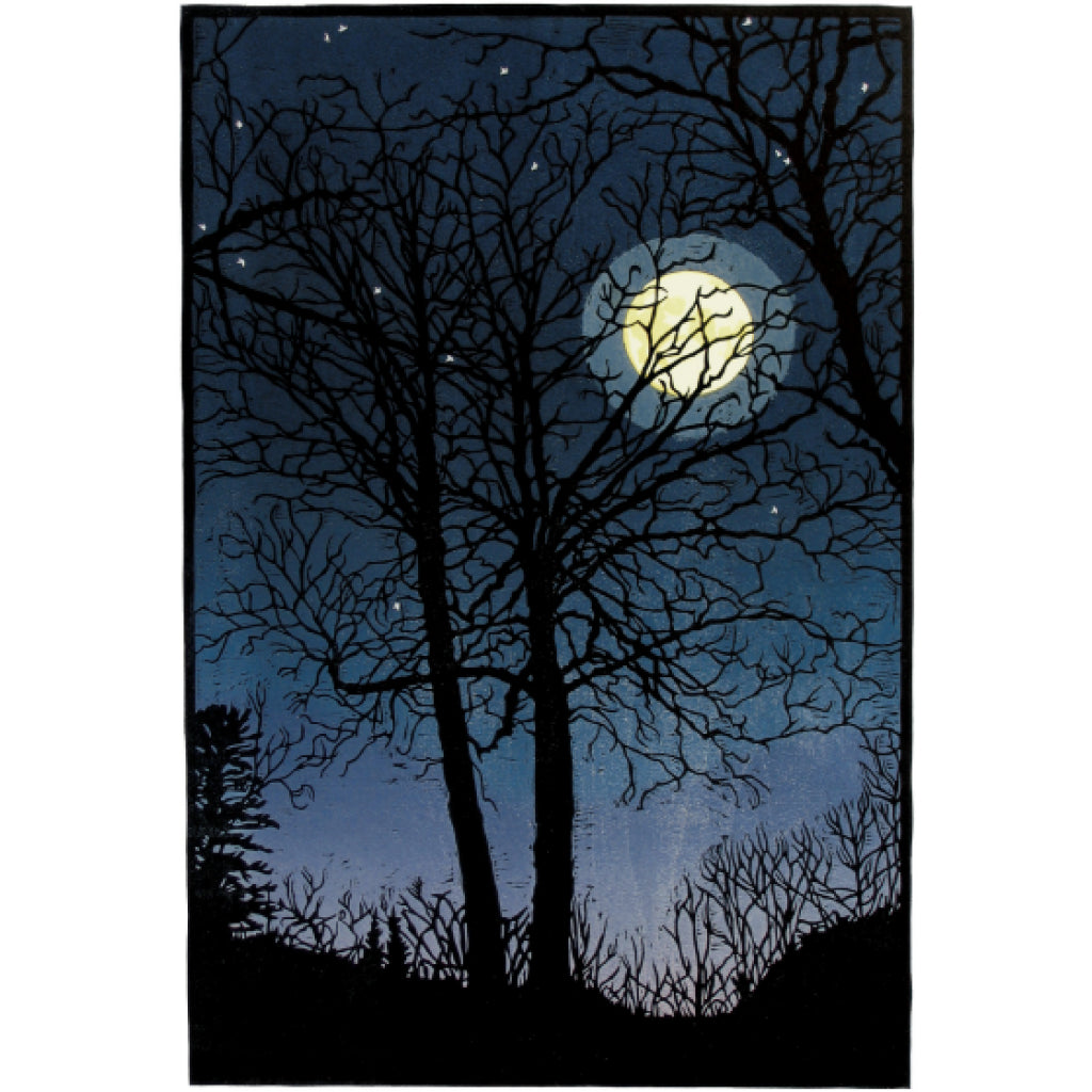 Full Moon Tree Silhouette Card