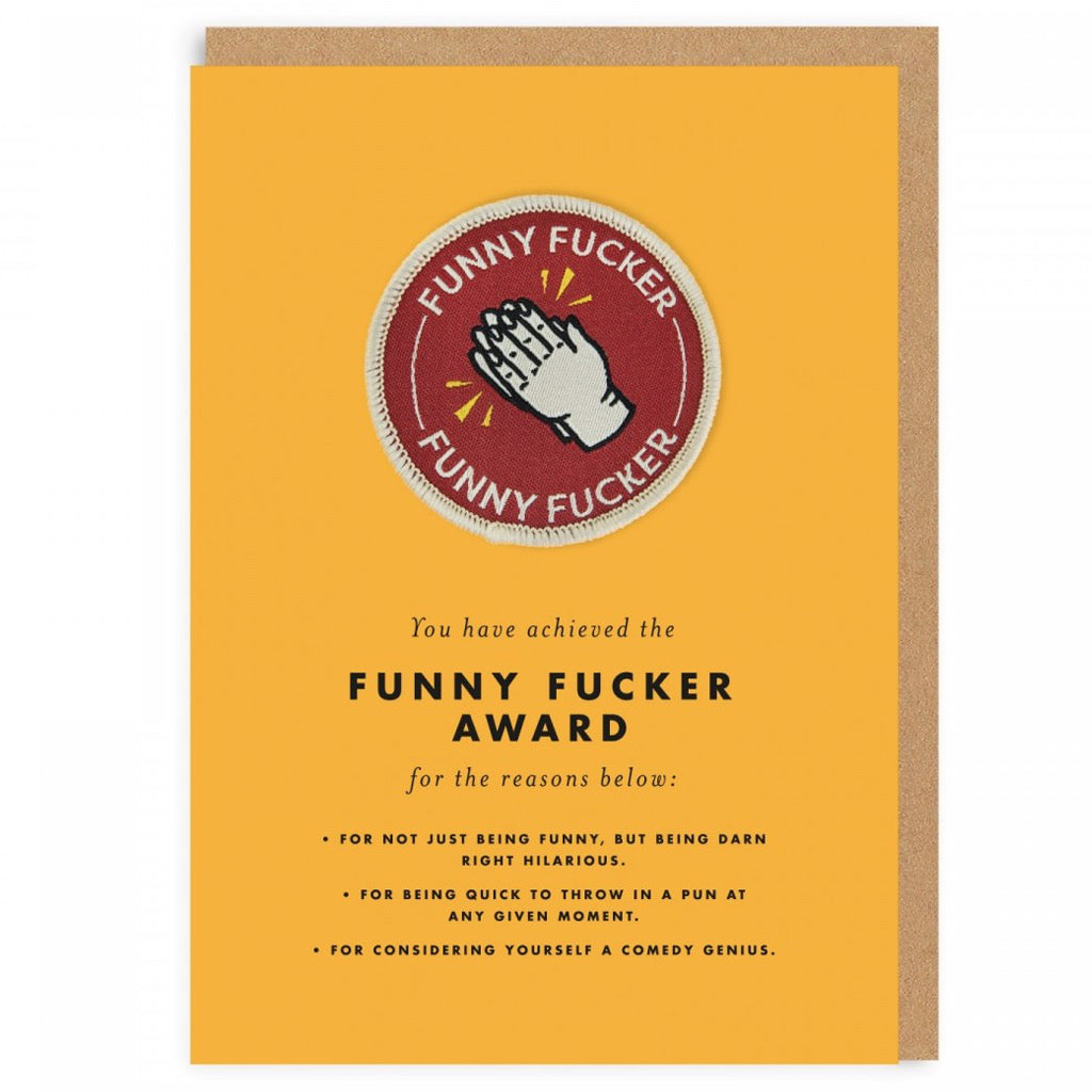 Funny Fucker Award Patch Card