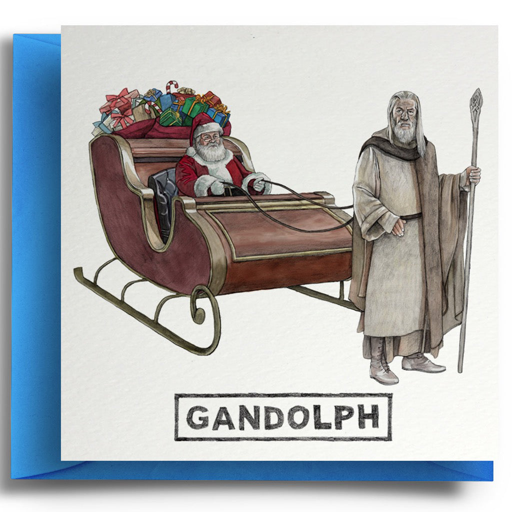 Gandolph Santa Sleigh Card