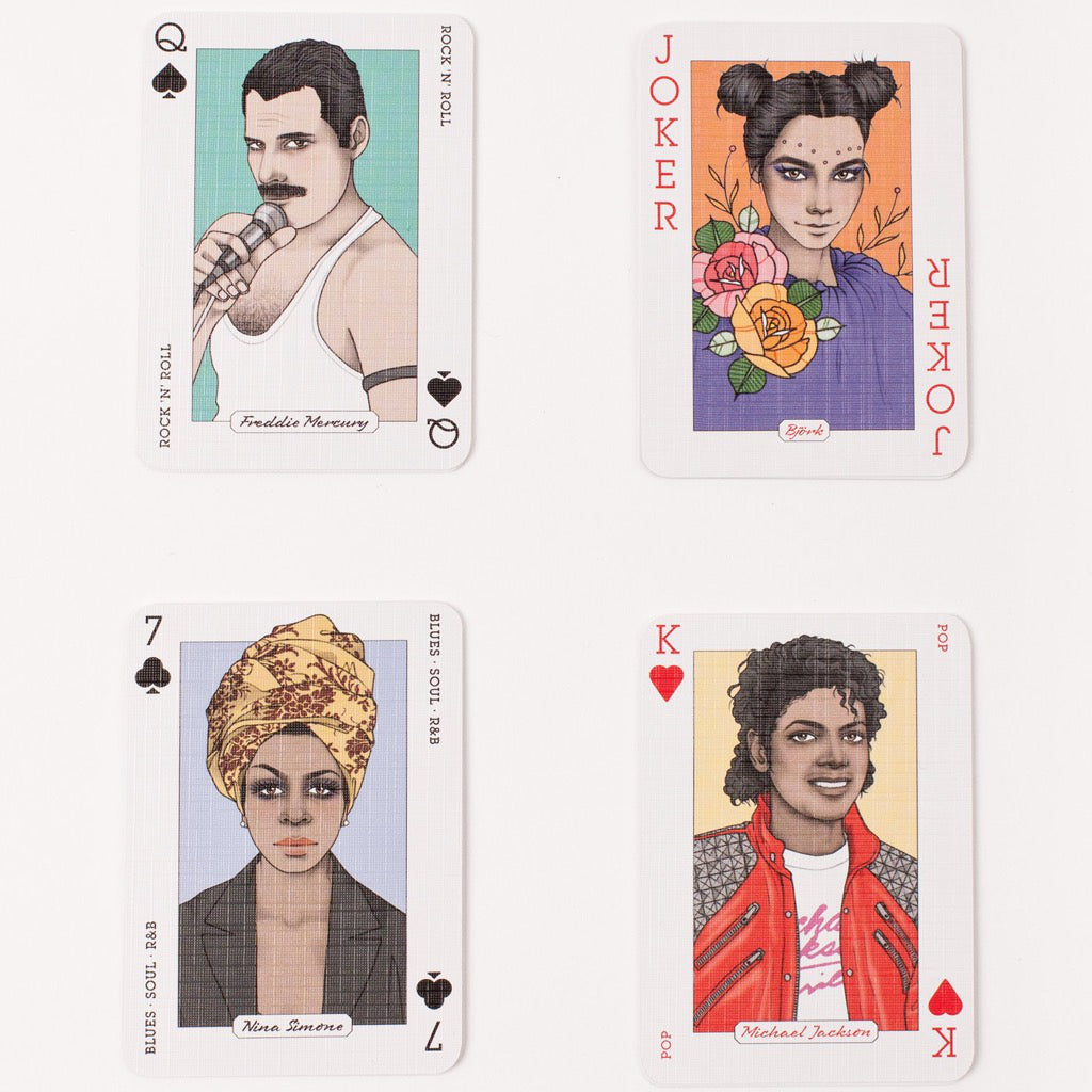 Samples of Genius Music Playing Cards.