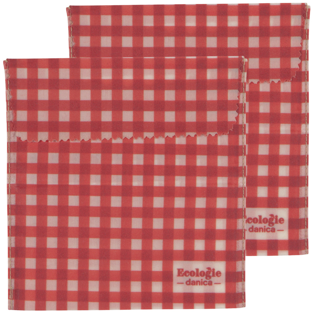 Gingham Beeswax Sandwich Bags Set of 2