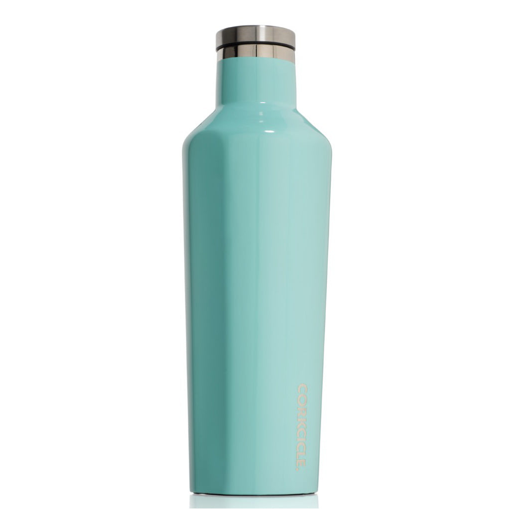 Gloss Turquoise Canteen 16oz Side view