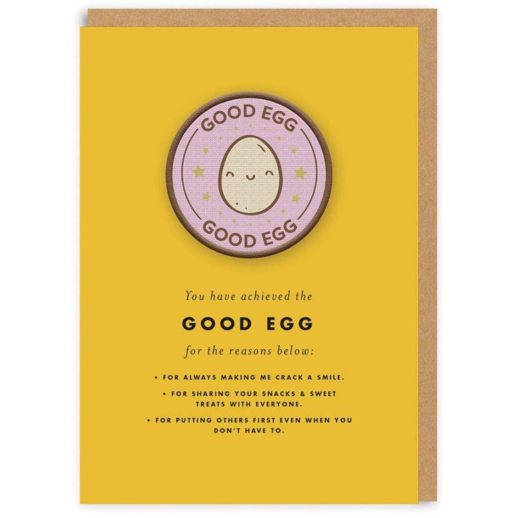 Good Egg Woven Patch Greeting Card