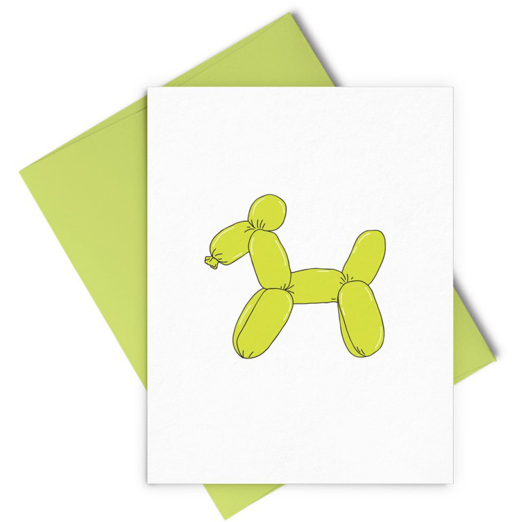 Green Balloon Dog Card