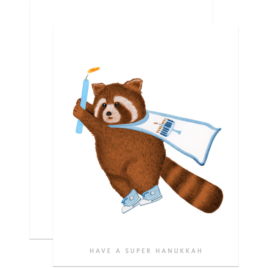 Hanukkah Raccoon Card