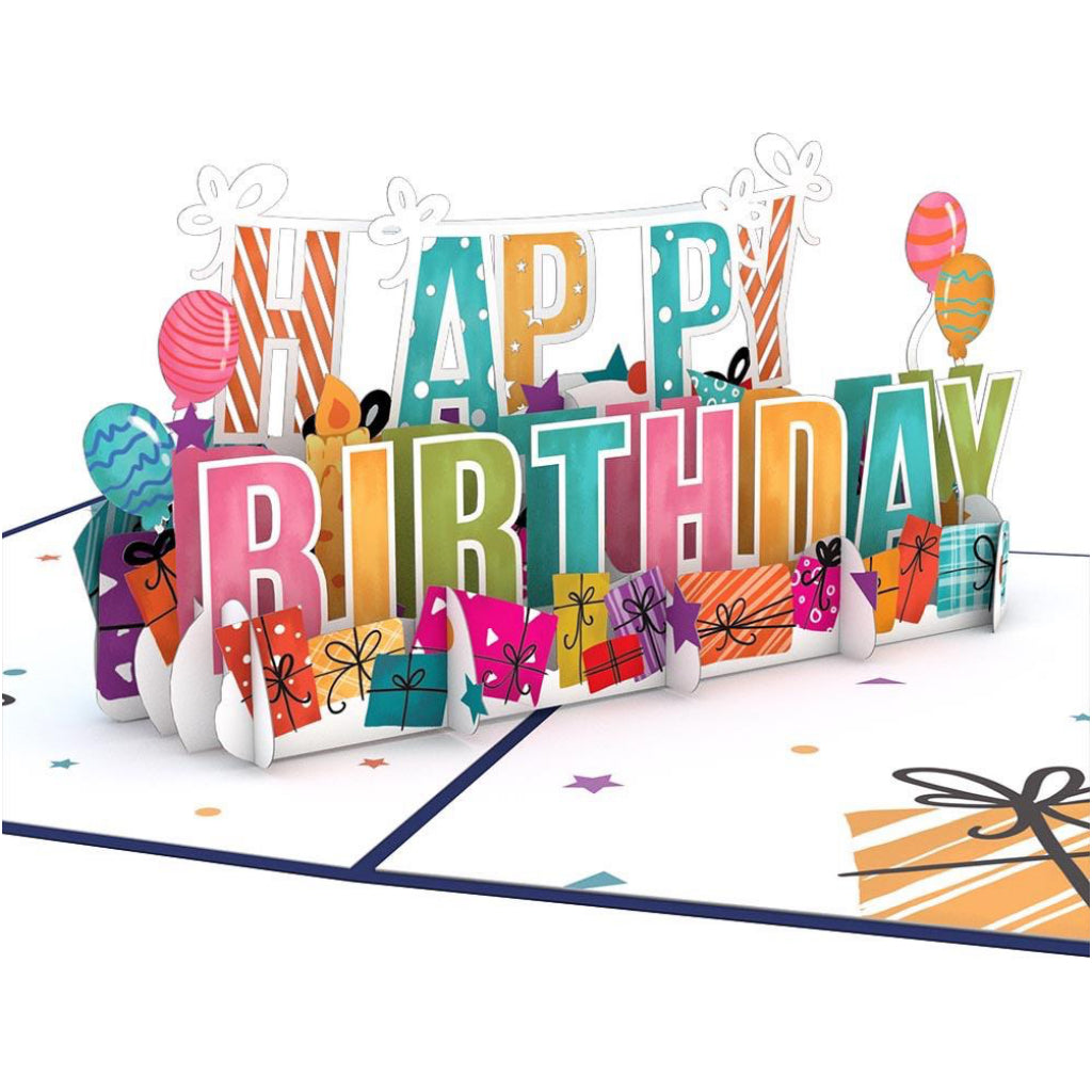Happy Birthday Words 3D Pop Up Card