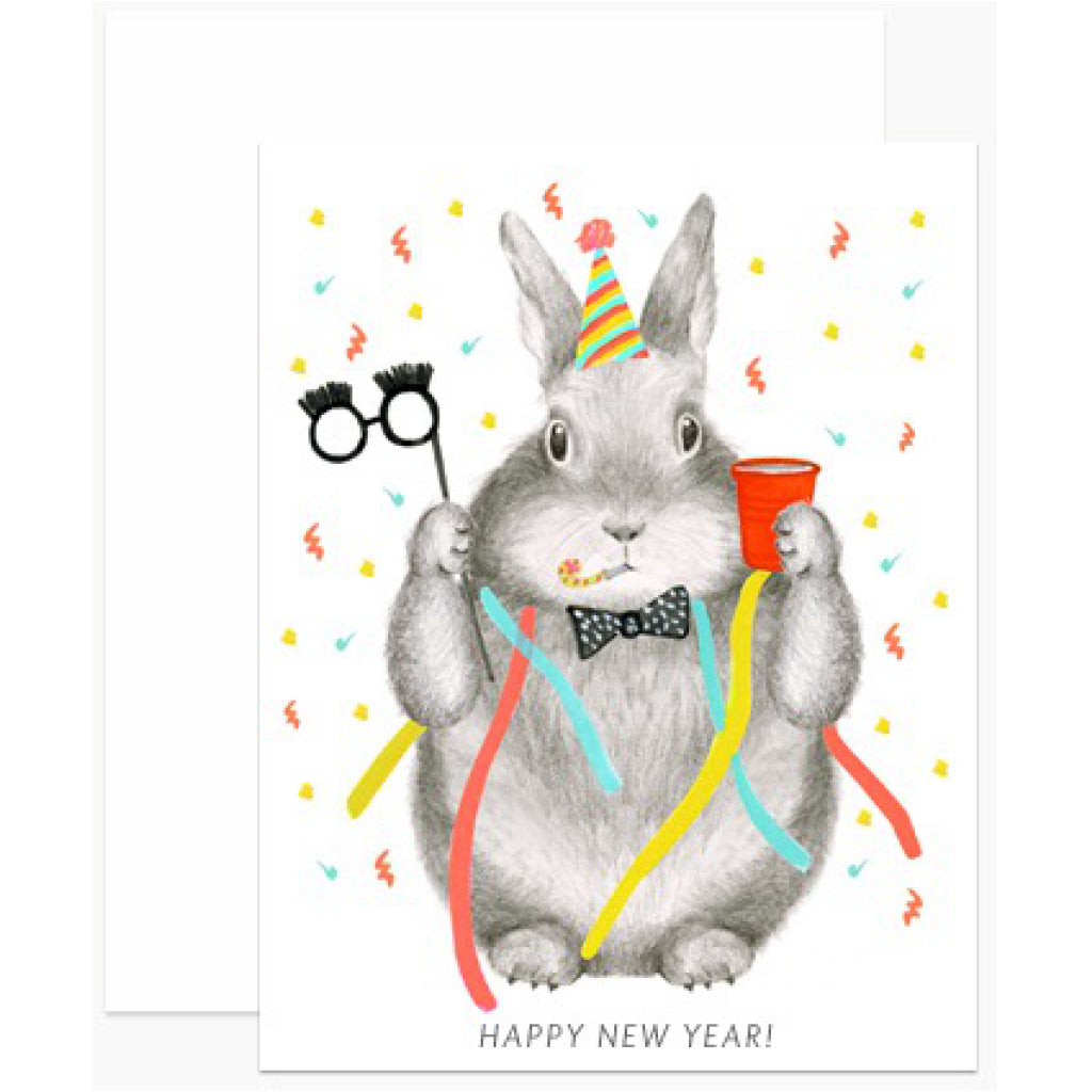 Happy New Year Bunny Card