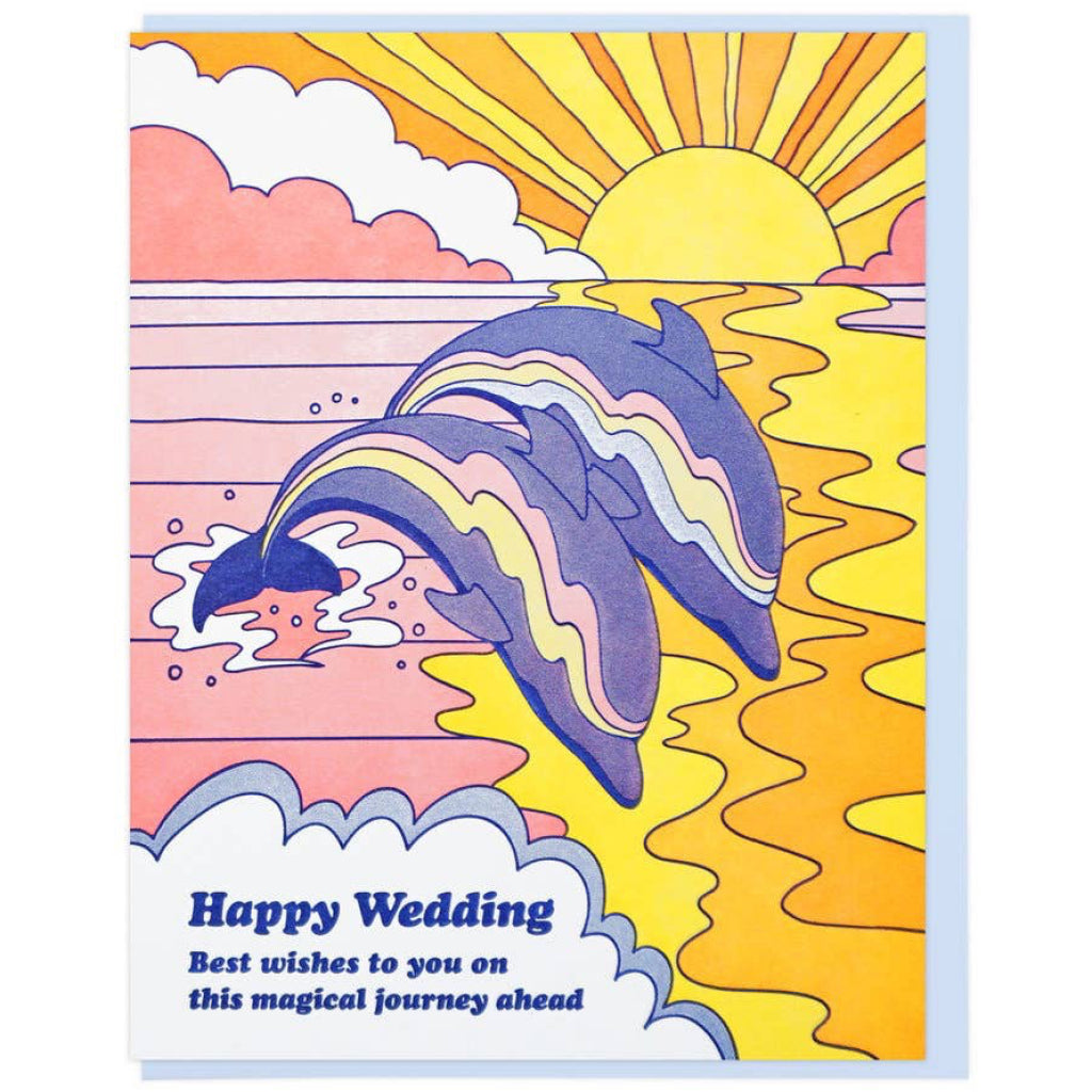 Happy Wedding Dolphins Card