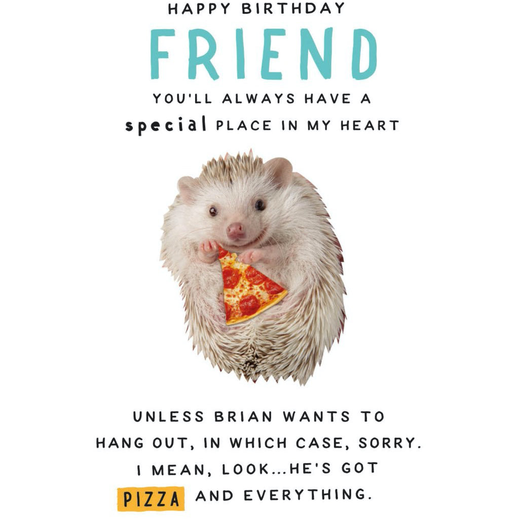 Hedgehog With Pizza Card