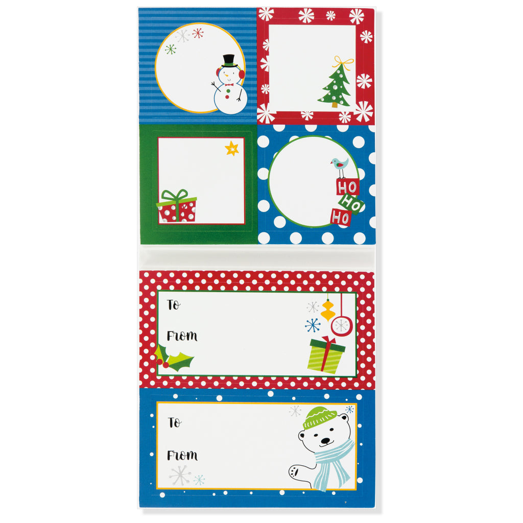 Sample of Ho Ho Ho Gift Tag Stickers.