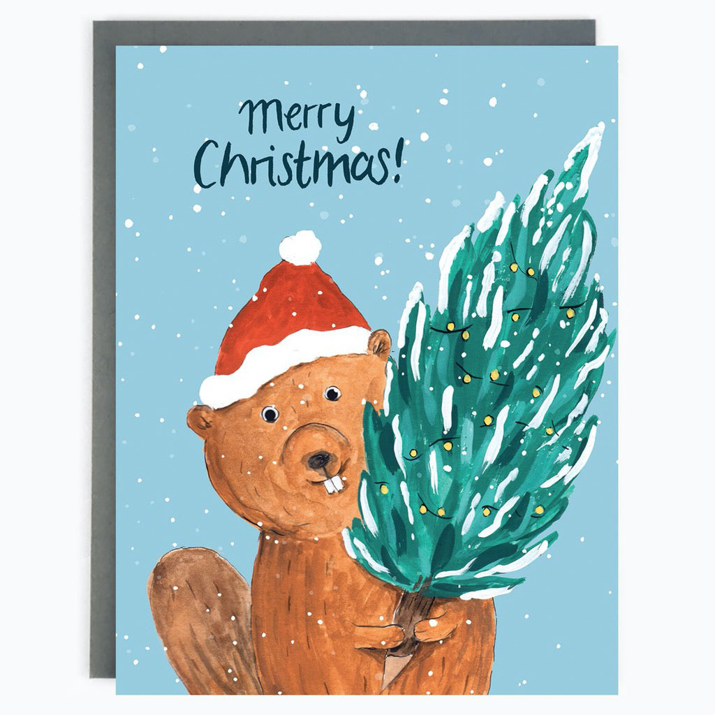 Holiday Beaver Card