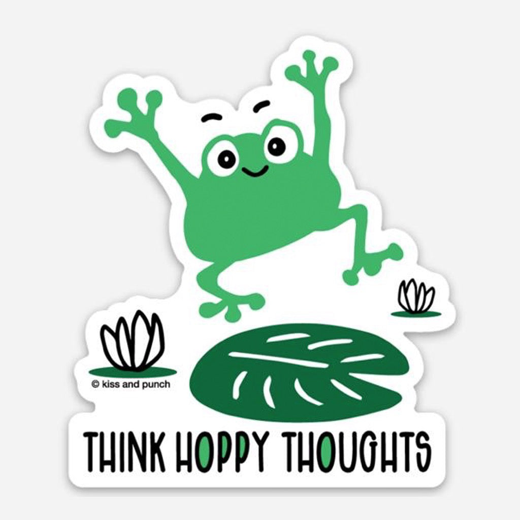 Hoppy Thoughts Frog Sticker
