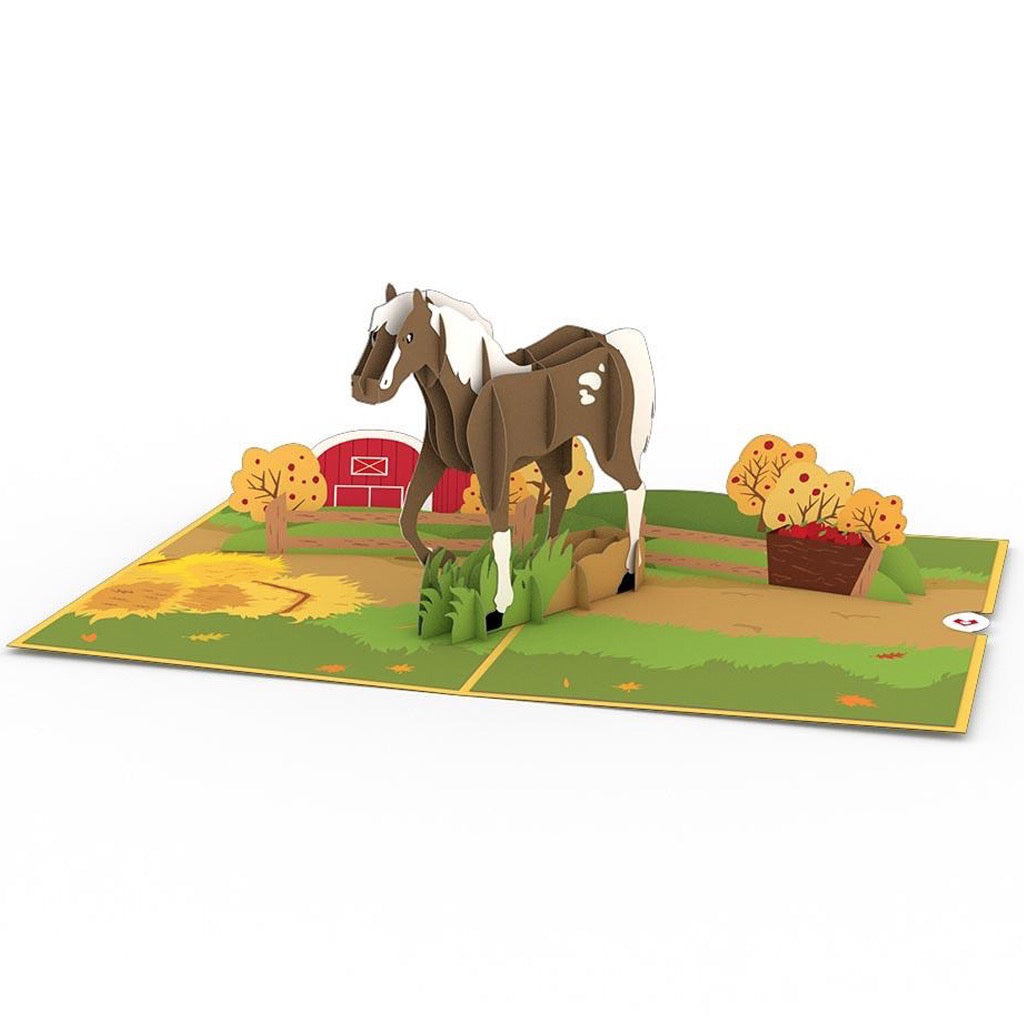 Horse 3D Pop Up Card Full view