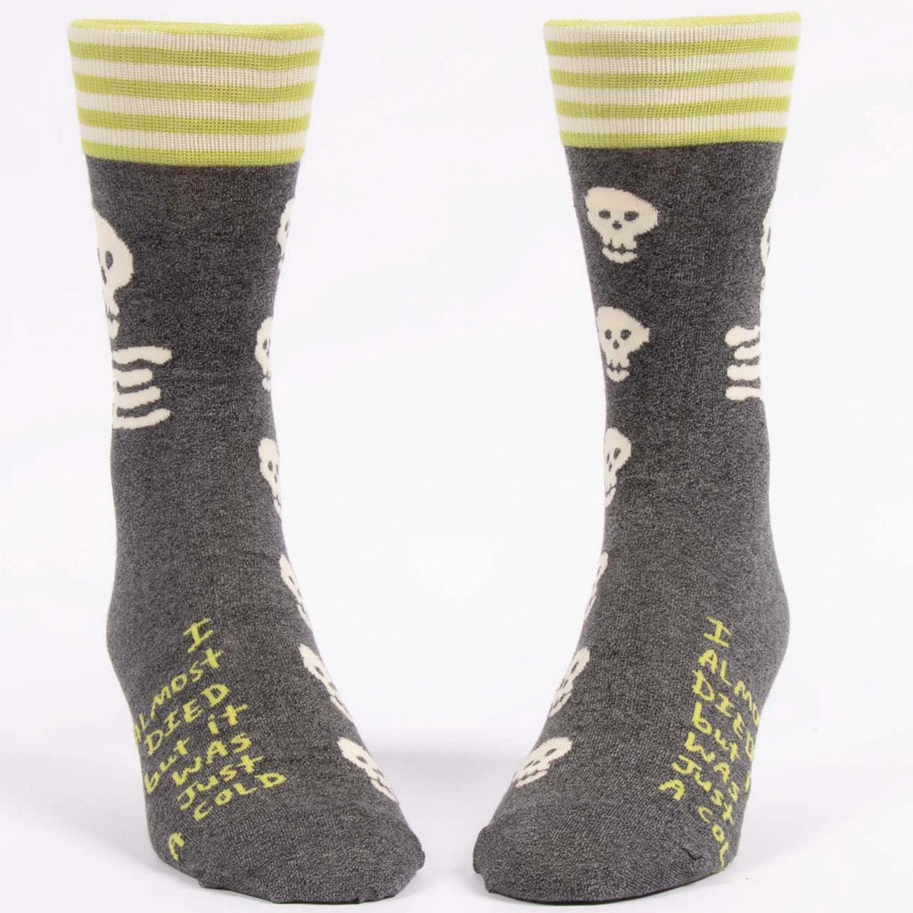 Front view of I Almost Died Men's Socks.