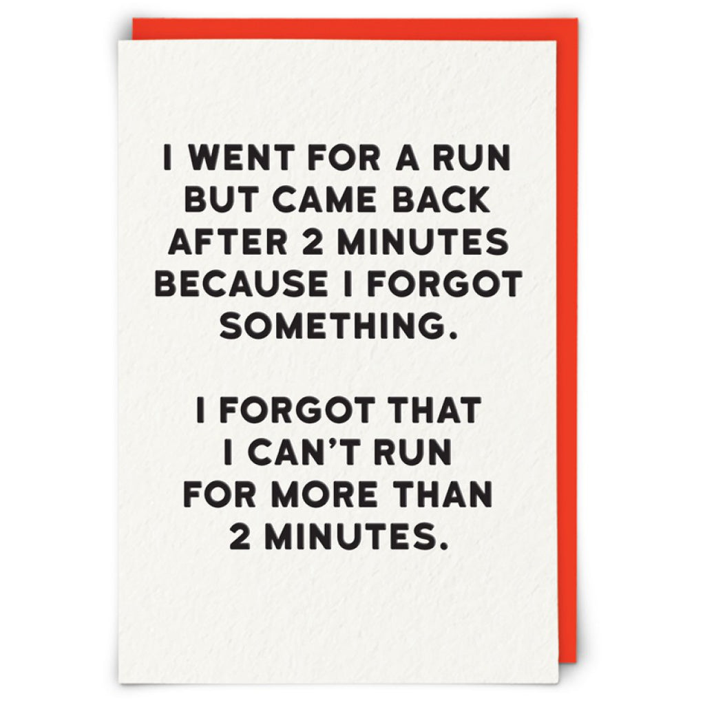 I Forgot I Can't Run Card