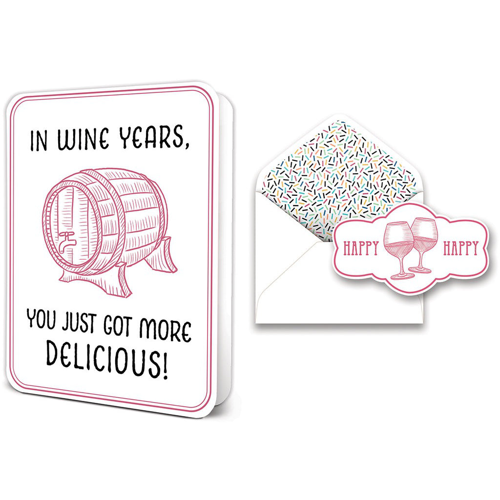 In Wine Years Birthday Card Set
