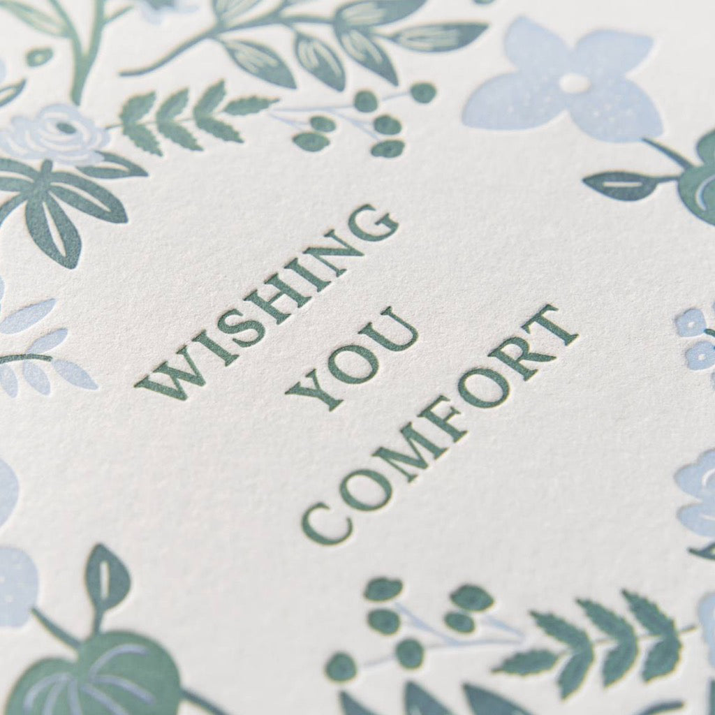 Detail of Indigo Wishing You Comfort Card.