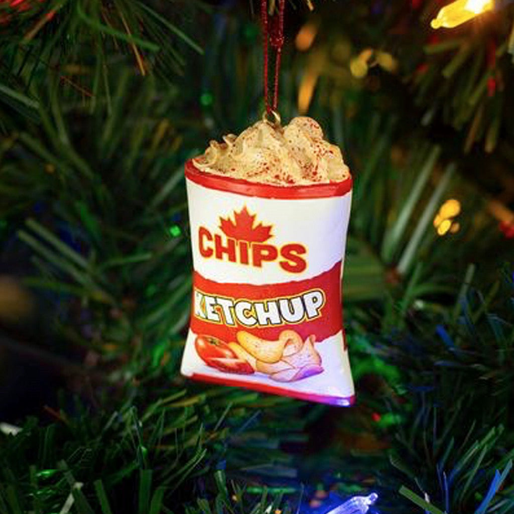 Lifestyle image of Ketchup Chips Ornament.