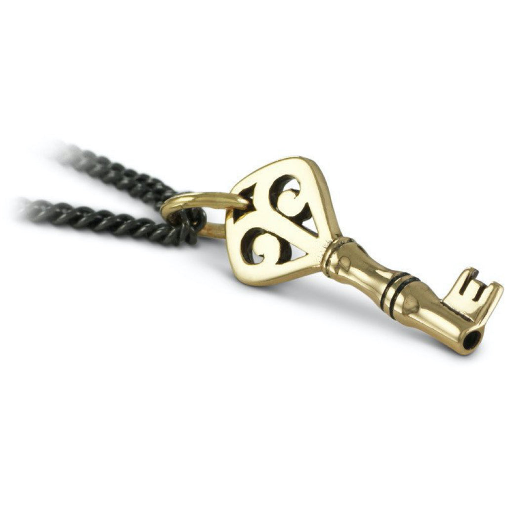 Key Small Bronze Necklace Closeup