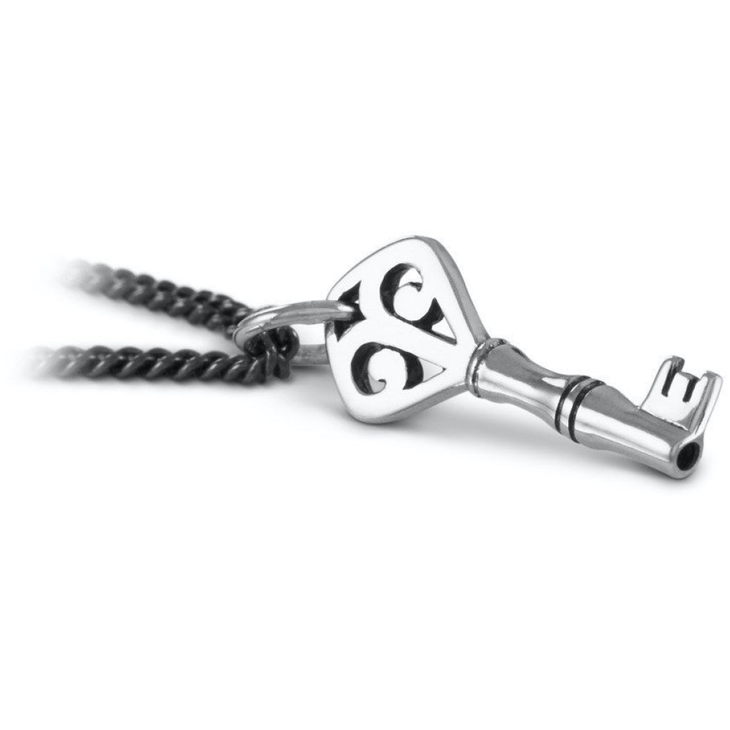 Key Small Silver Necklace Closeup