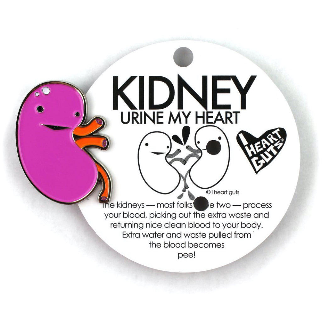 Kidney Enamel Lapel Pin Back