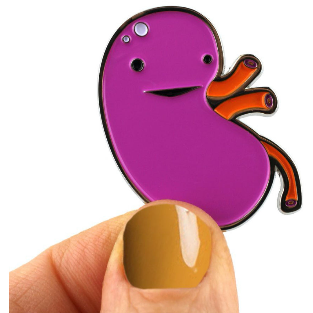 Kidney Enamel Lapel Pin Size