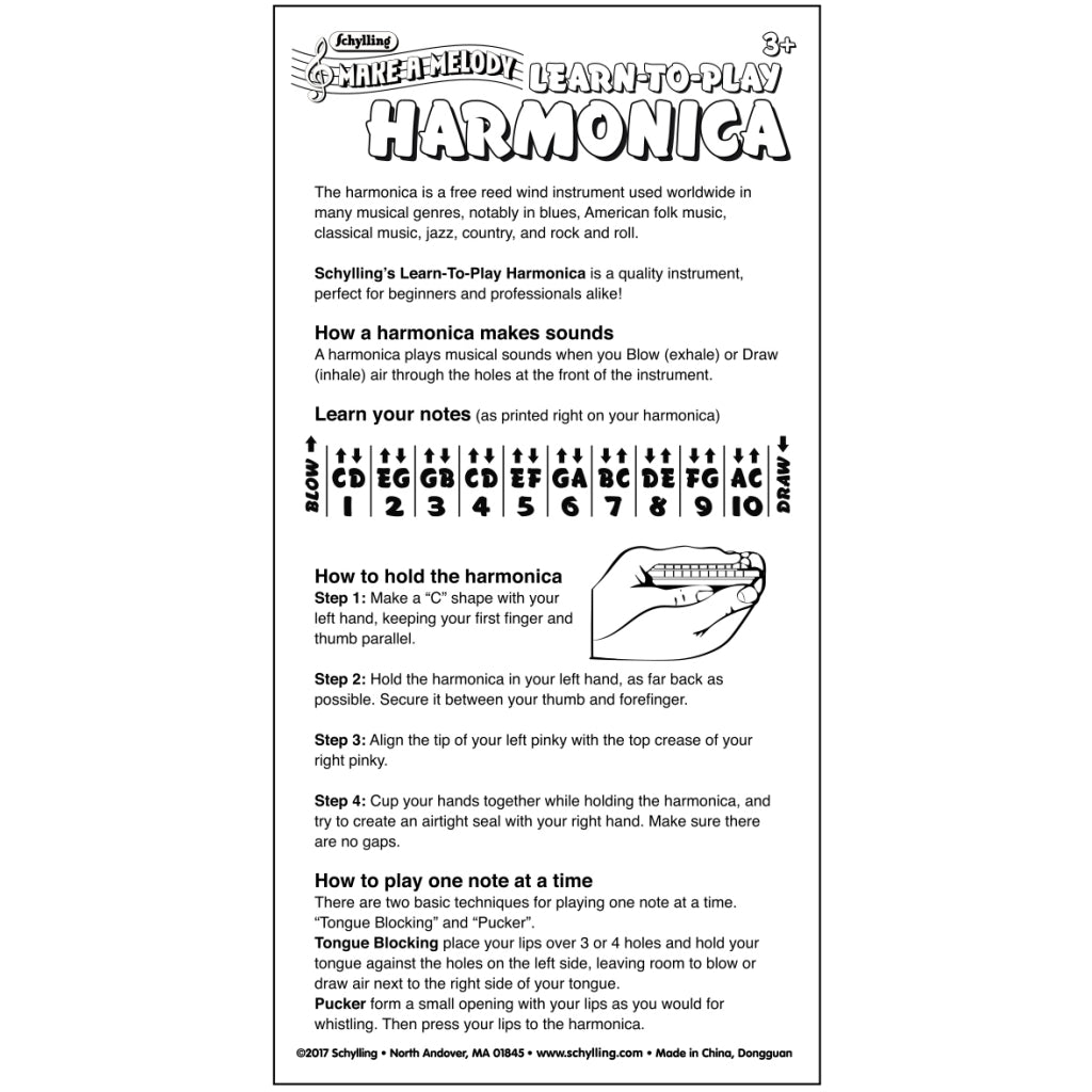 Instructions of Learn To Play Harmonica.
