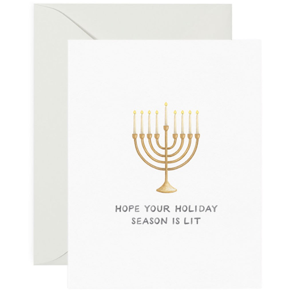 Lit Hanukkah Card