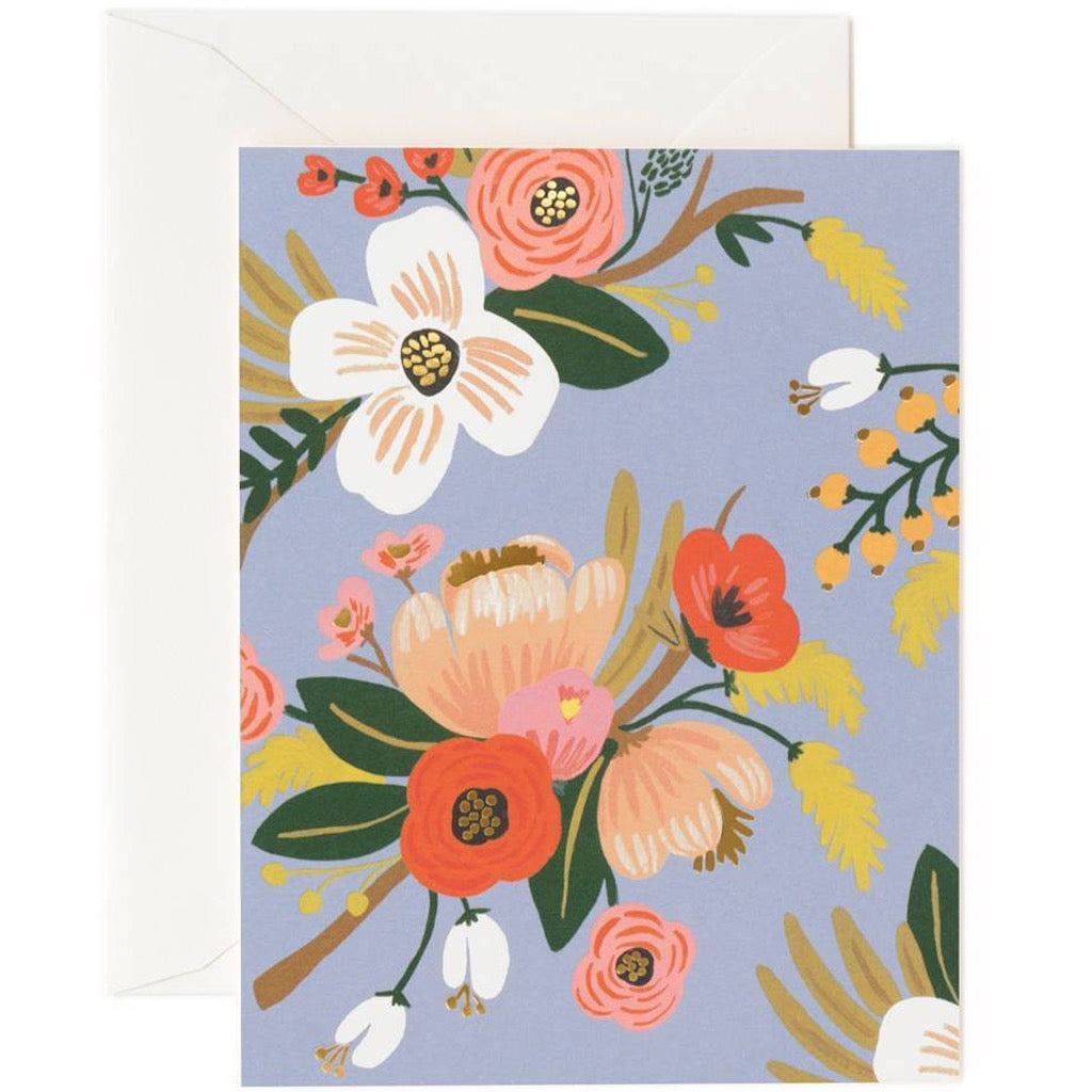Lively Floral Periwinkle Card