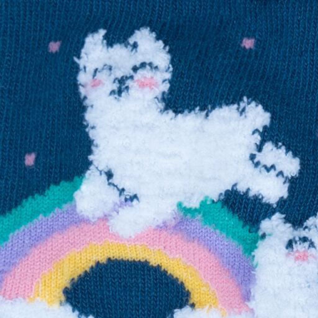 Llam-Where Over The Rainbow (Fuzzy) Junior Crew Socks Detail
