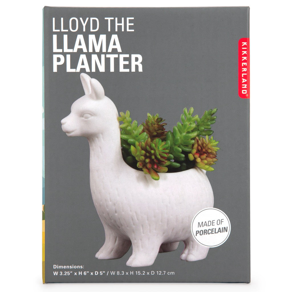 Packaging of Lloyd The Llama Planter.