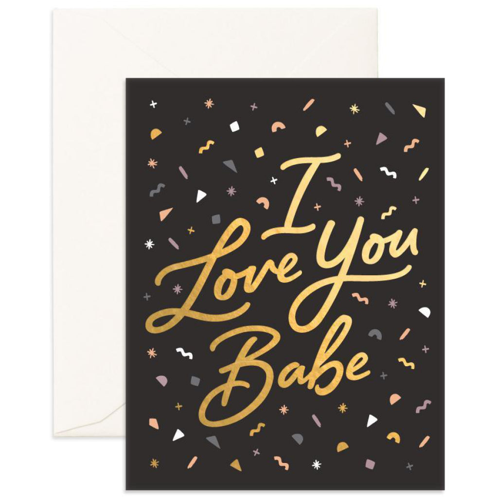 Love You Babe Confetti Card