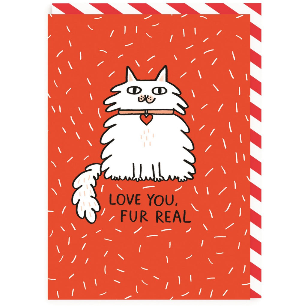Love You Fur Real Cat Card