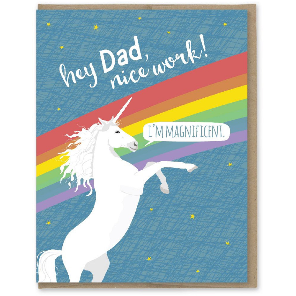 Magnificent Unicorn Dad Card