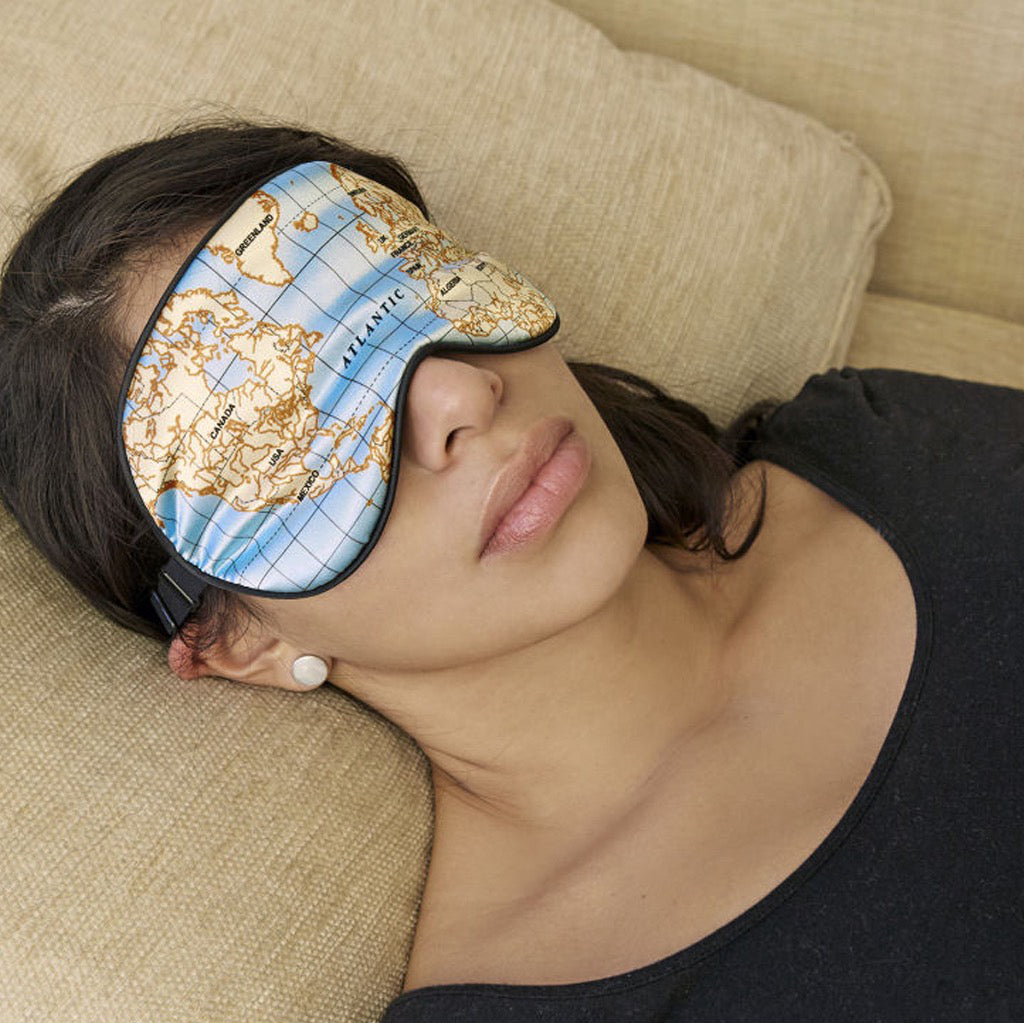 Maps Ultra Soft Sleep Mask In Use