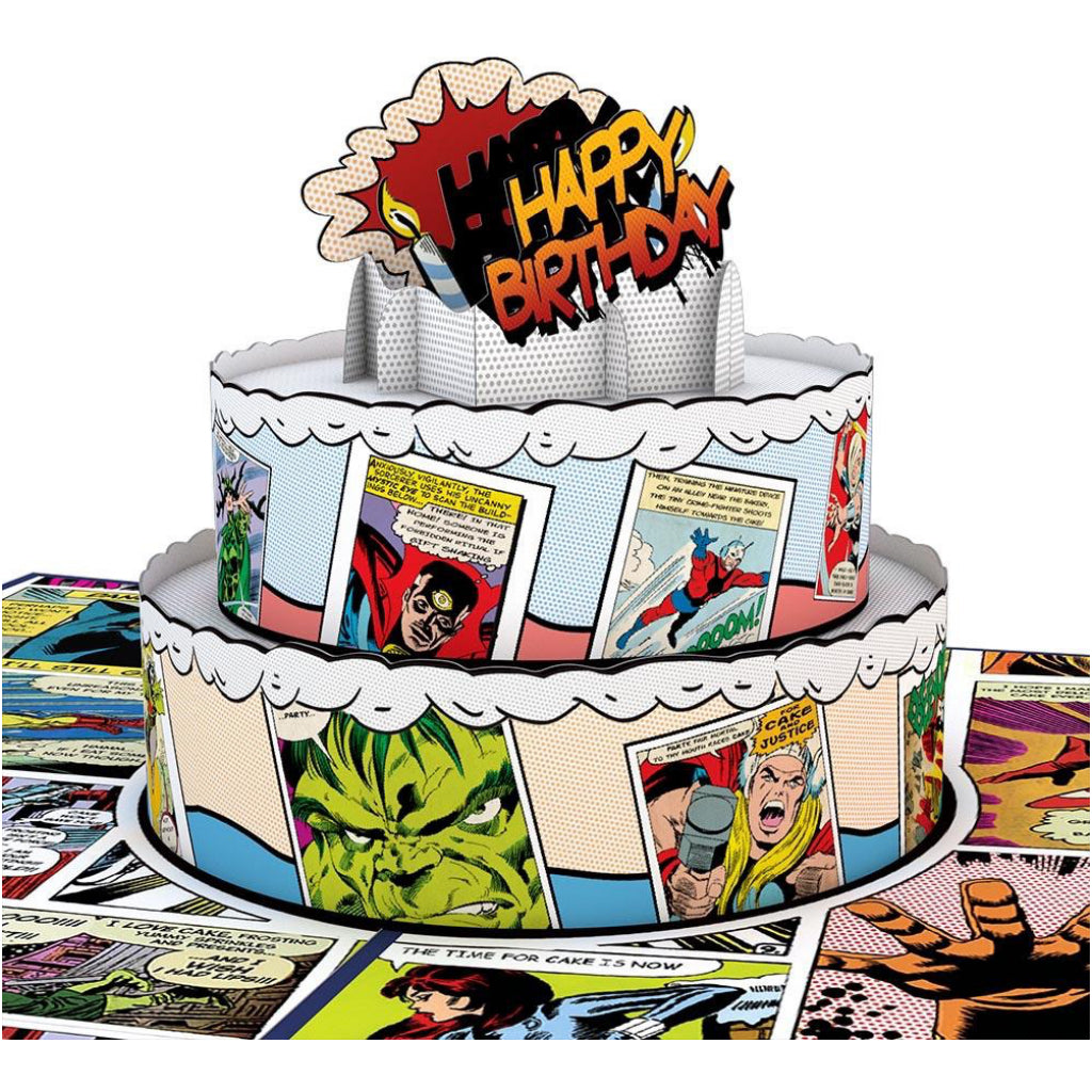 Marvel Comic Birthday Cake 3D Pop Up Card