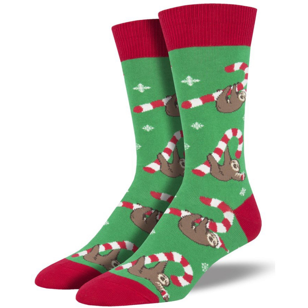 Men's Merry Slothmas Socks Green
