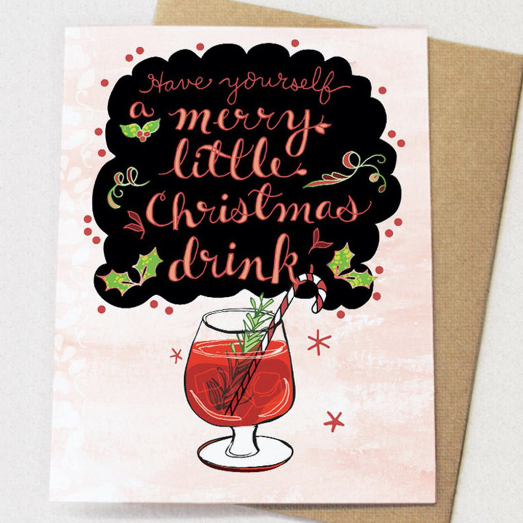 Merry Little Christmas Drink Card