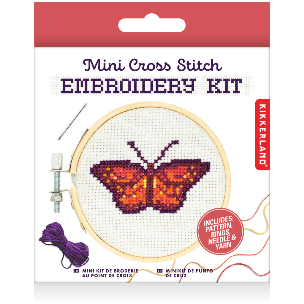Mini Cross Stitch Embroidery Kit - Butterfly Packaging