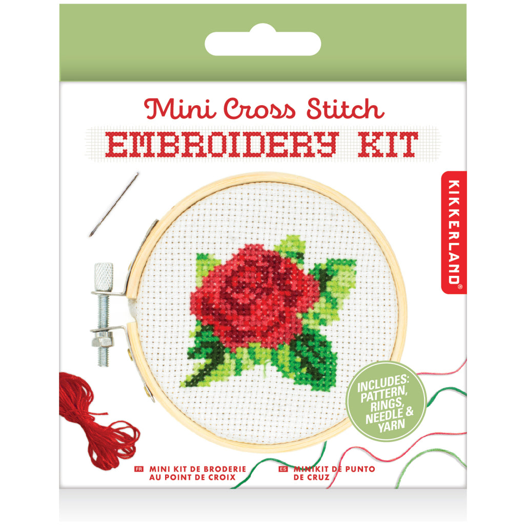 Mini Cross Stitch Embroidery Kit - Rose Packaging