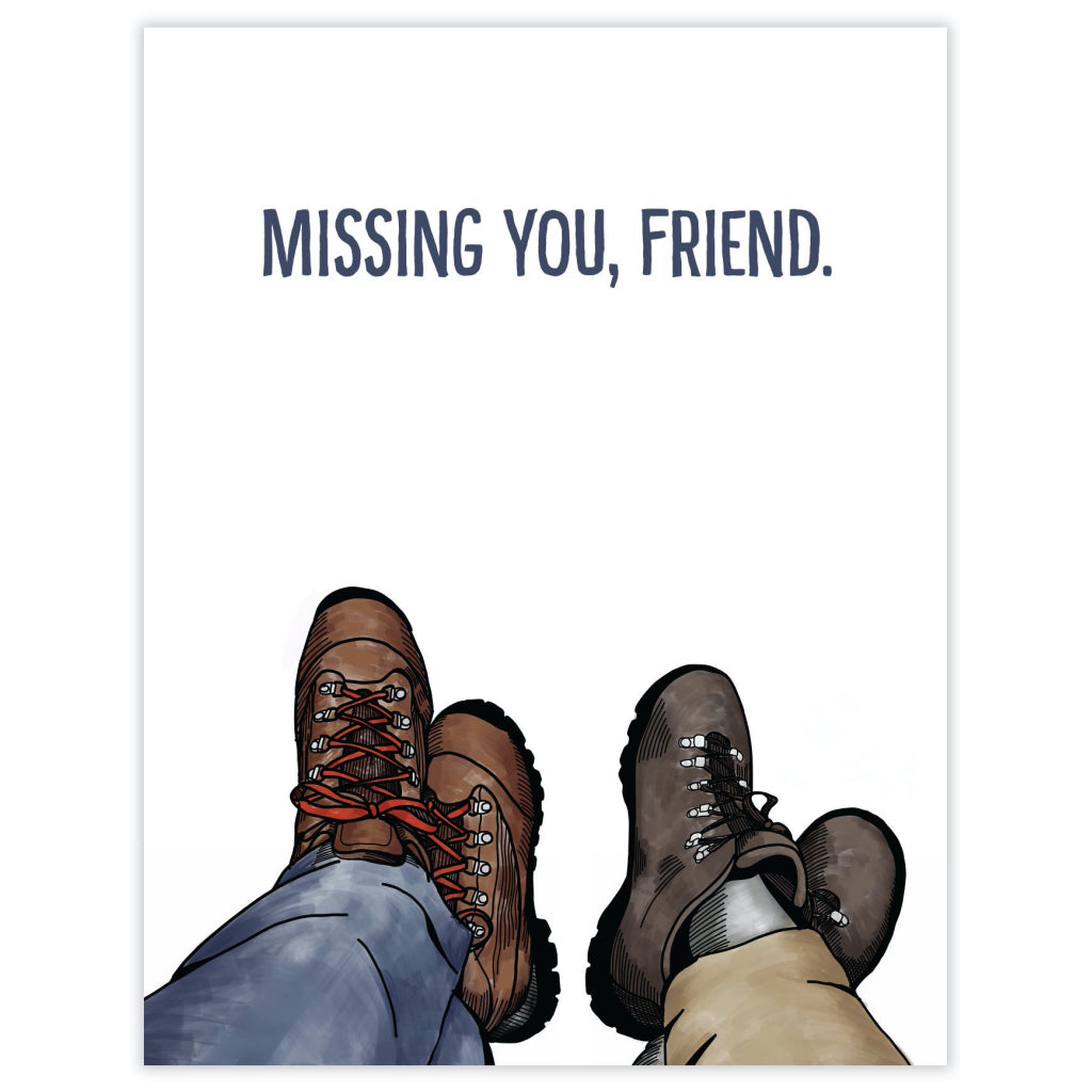 Miss You Hiking Boots Card