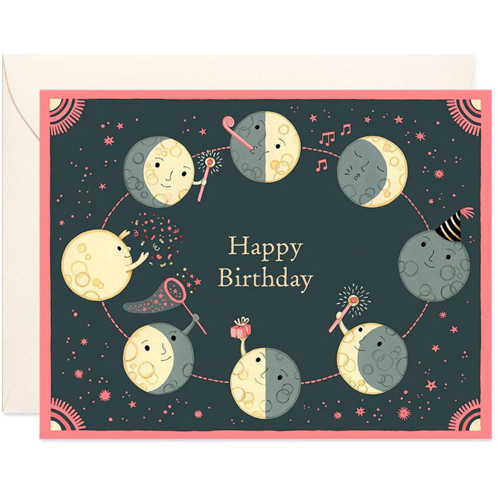 Moon Phases Birthday Card