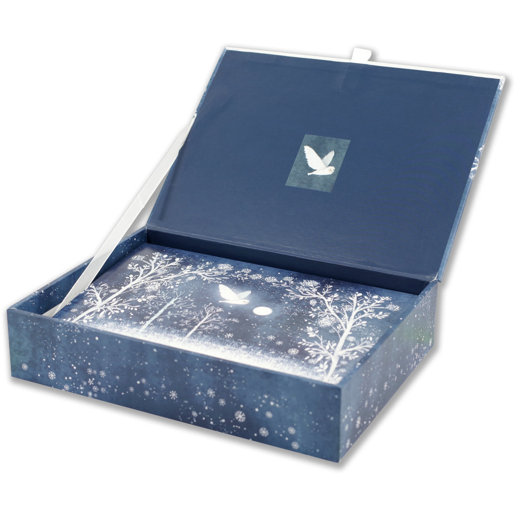 Box of Moonlit Owl Deluxe Boxed Holiday Cards.