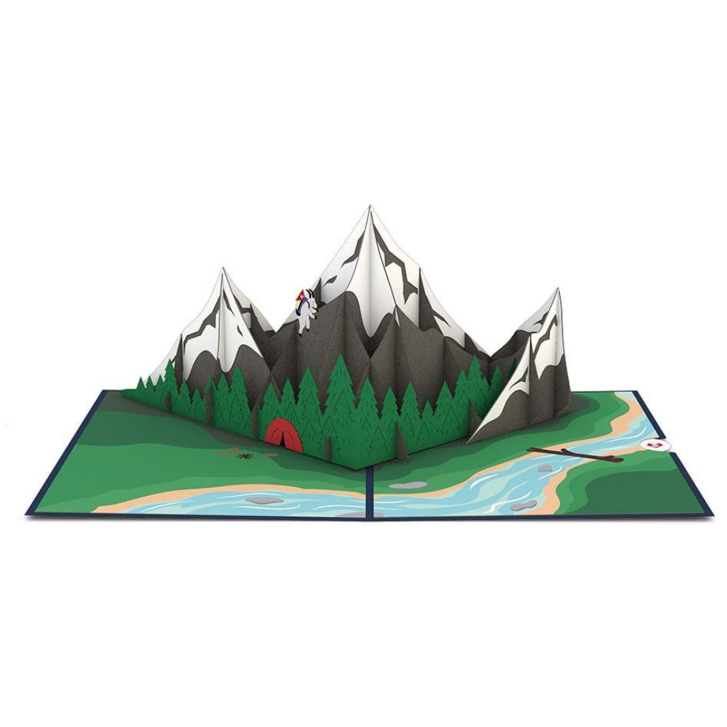 Mountains 3D Pop Up Card Full view