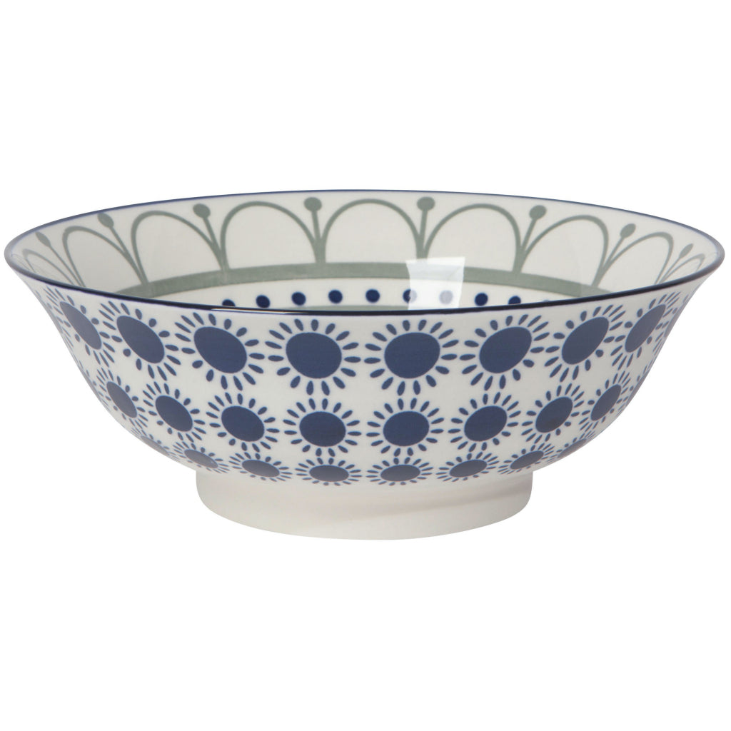 Navy Sun 8 Inch Stamped Bowl